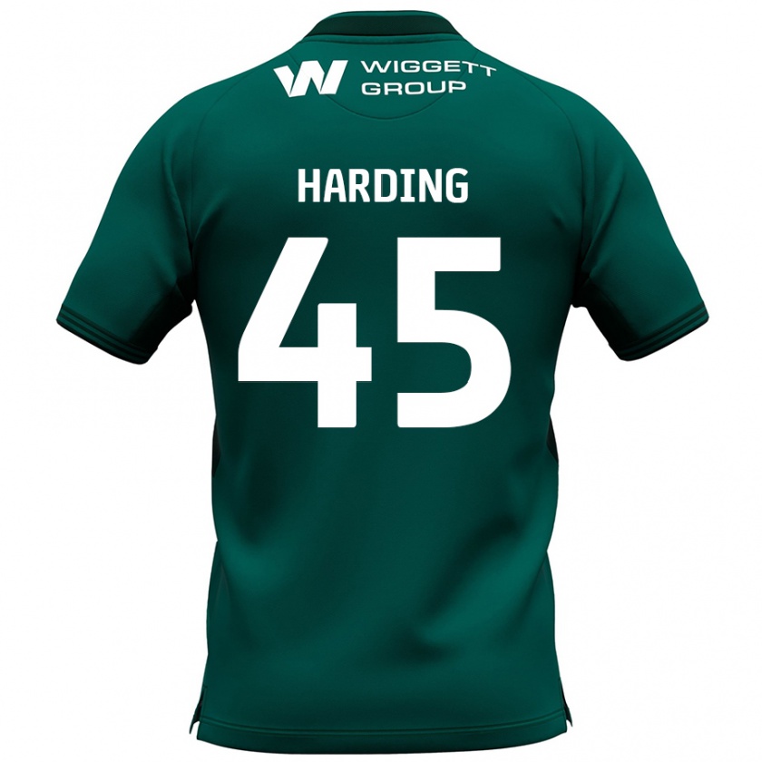 Kandiny Gyermek Wes Harding #45 Zöld Idegenbeli Jersey 2024/25 Mez Póló Ing