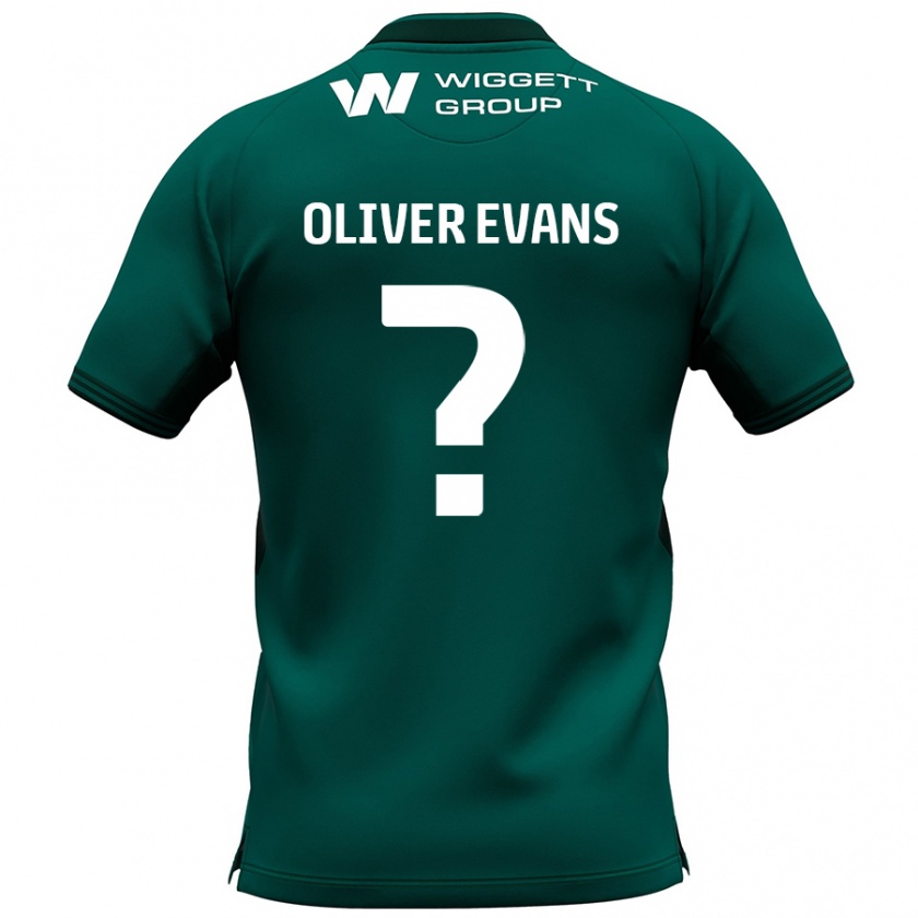 Kandiny Gyermek Oliver Evans #0 Zöld Idegenbeli Jersey 2024/25 Mez Póló Ing