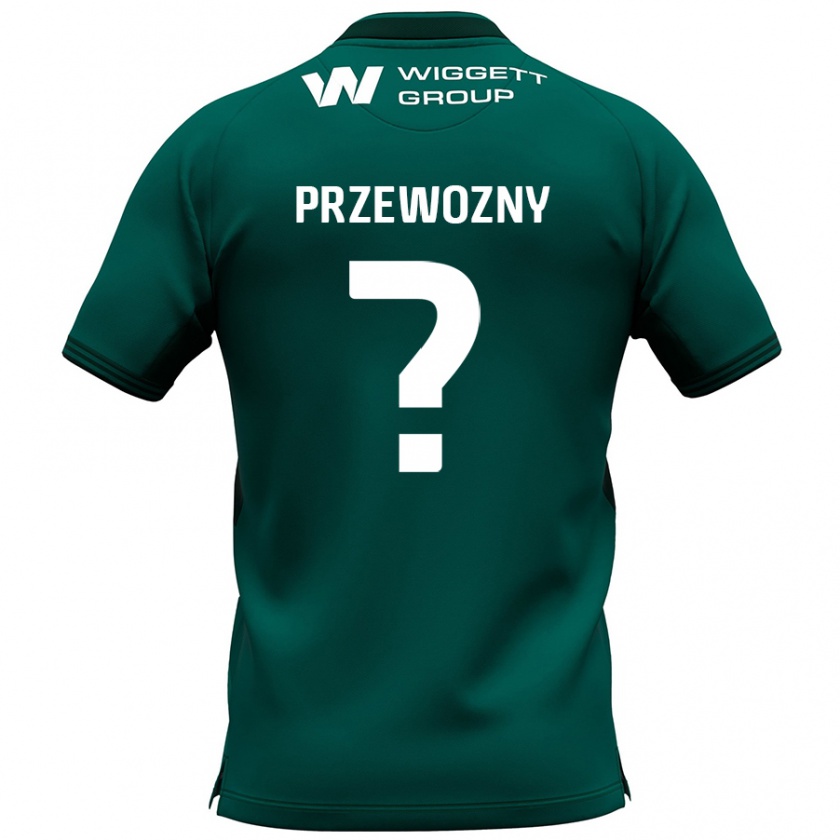 Kandiny Gyermek Jakub Przewozny #0 Zöld Idegenbeli Jersey 2024/25 Mez Póló Ing