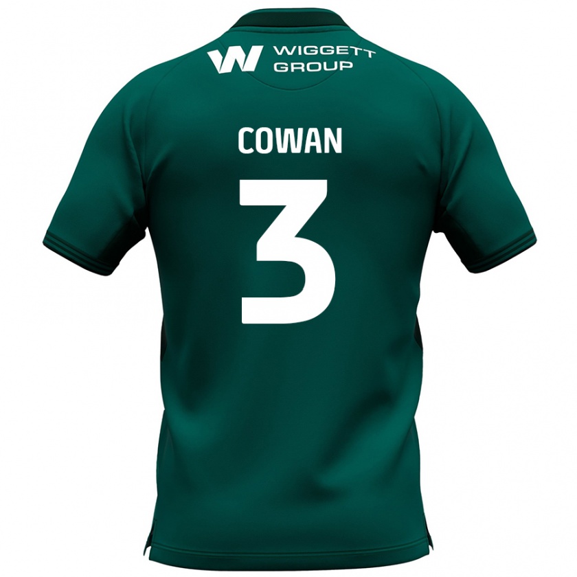 Kandiny Gyermek Leanne Cowan #3 Zöld Idegenbeli Jersey 2024/25 Mez Póló Ing