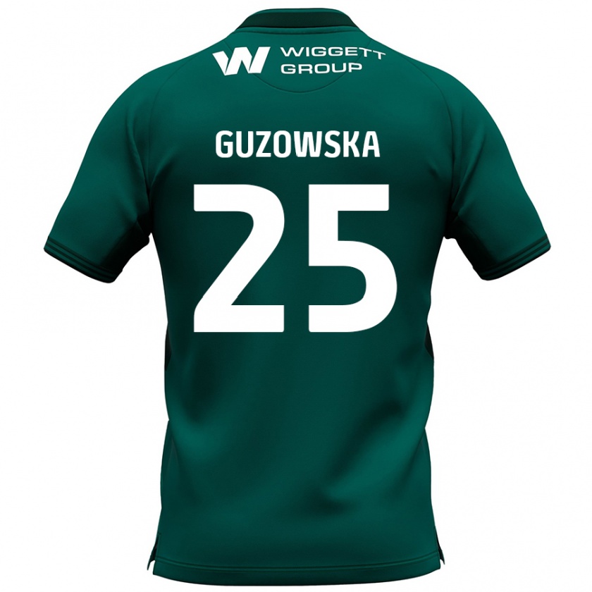 Kandiny Gyermek Sara Guzowska #25 Zöld Idegenbeli Jersey 2024/25 Mez Póló Ing