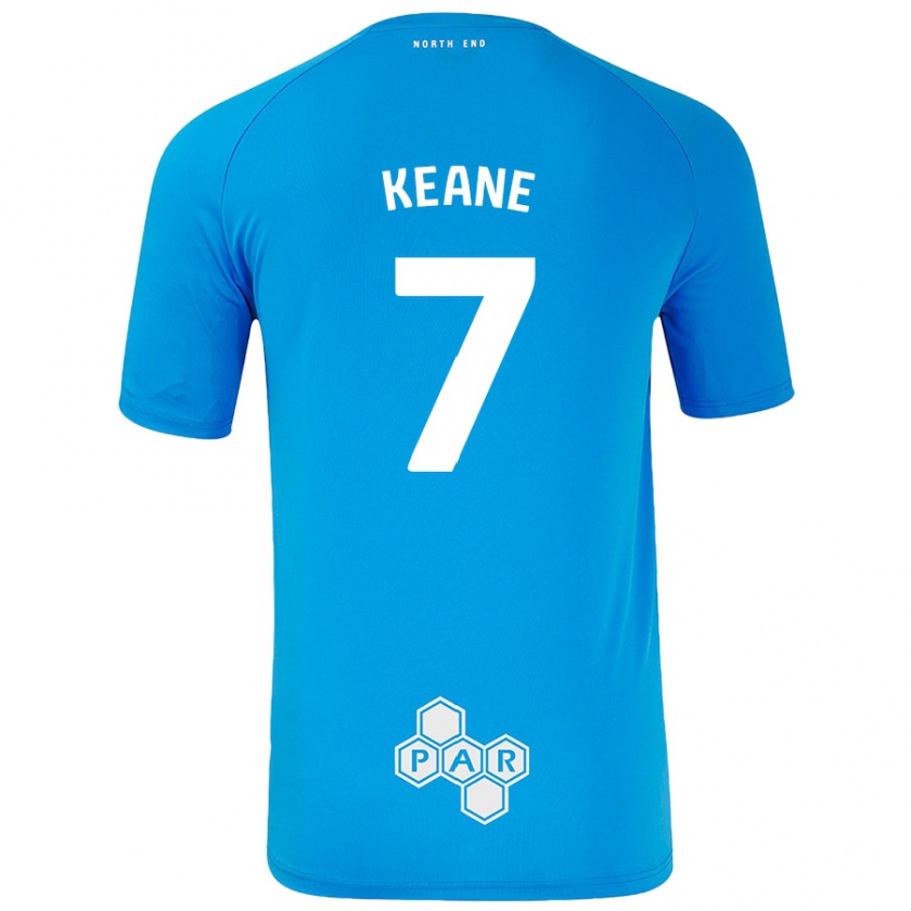 Kandiny Gyermek Will Keane #7 Égszínkék Idegenbeli Jersey 2024/25 Mez Póló Ing