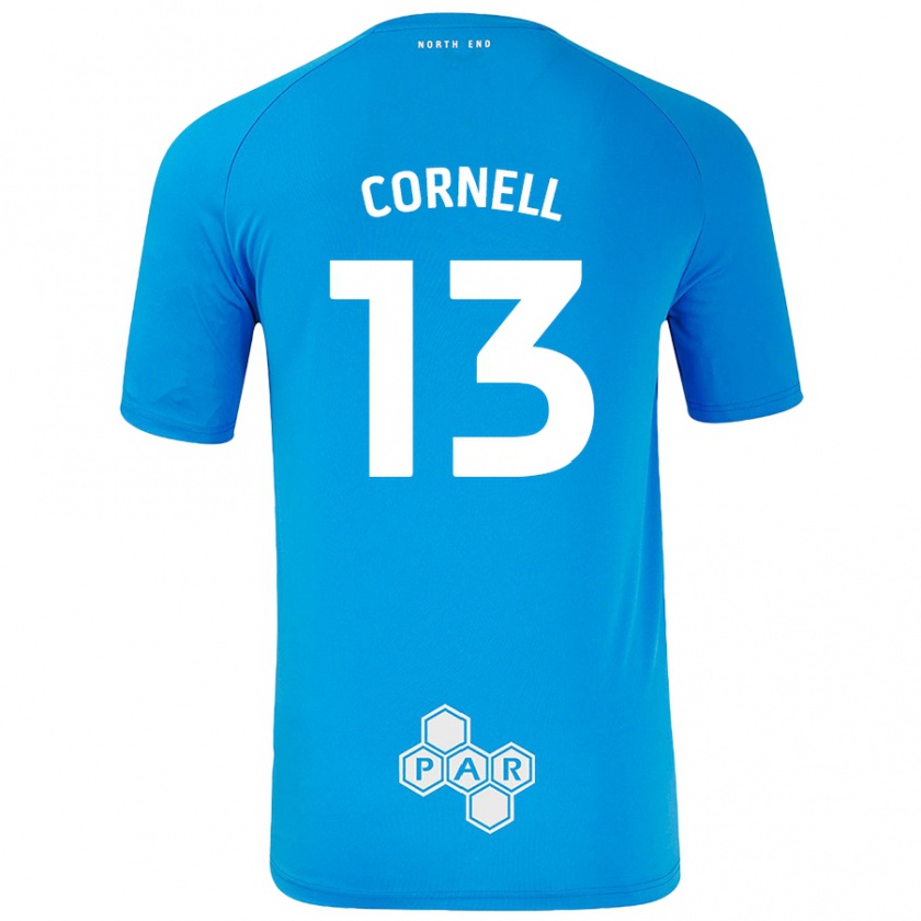 Kandiny Gyermek David Cornell #13 Égszínkék Idegenbeli Jersey 2024/25 Mez Póló Ing