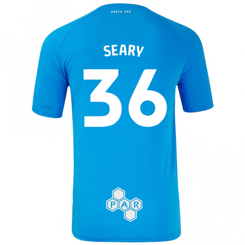 Kandiny Gyermek Josh Seary #36 Égszínkék Idegenbeli Jersey 2024/25 Mez Póló Ing