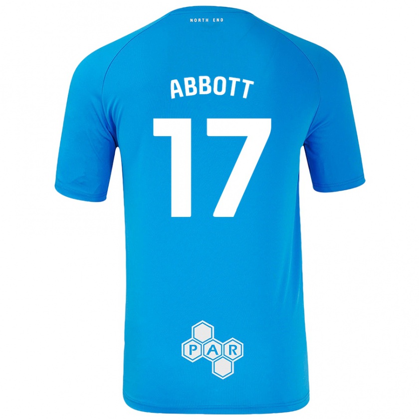 Kandiny Gyermek Becky Abbott #17 Égszínkék Idegenbeli Jersey 2024/25 Mez Póló Ing