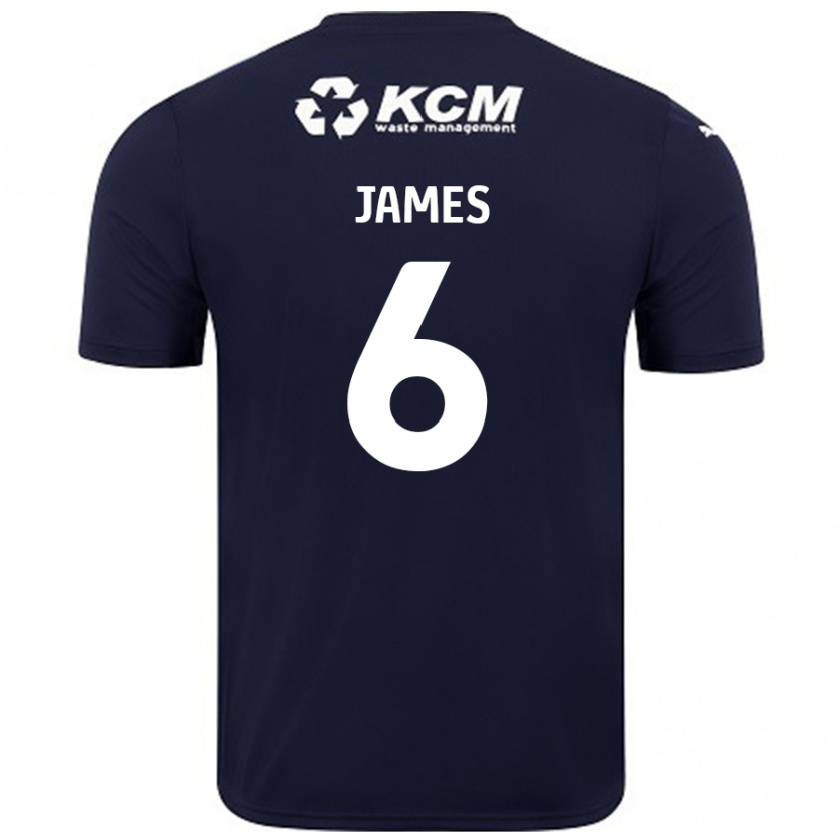 Kandiny Gyermek Reece James #6 Sötétkék Idegenbeli Jersey 2024/25 Mez Póló Ing