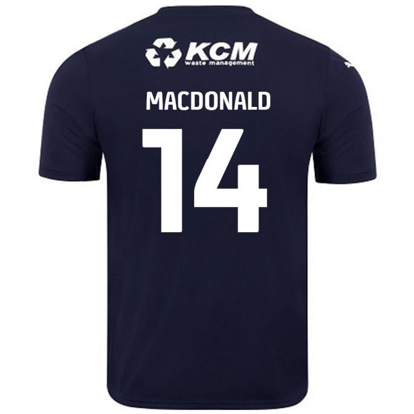 Kandiny Gyermek Alex Macdonald #14 Sötétkék Idegenbeli Jersey 2024/25 Mez Póló Ing