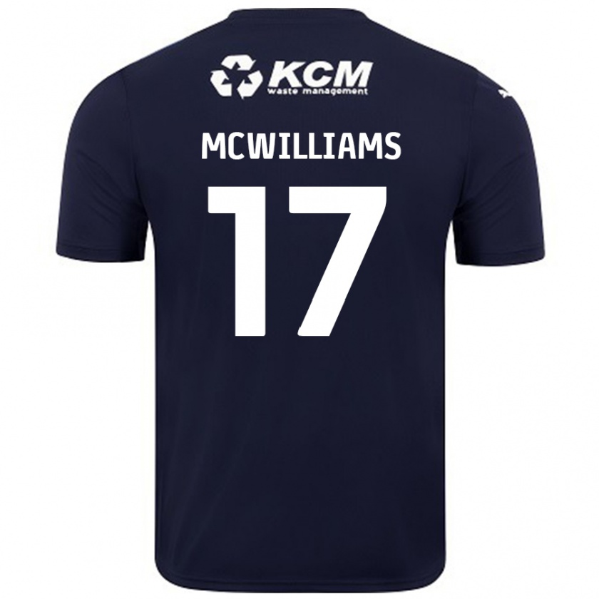 Kandiny Gyermek Shaun Mcwilliams #17 Sötétkék Idegenbeli Jersey 2024/25 Mez Póló Ing