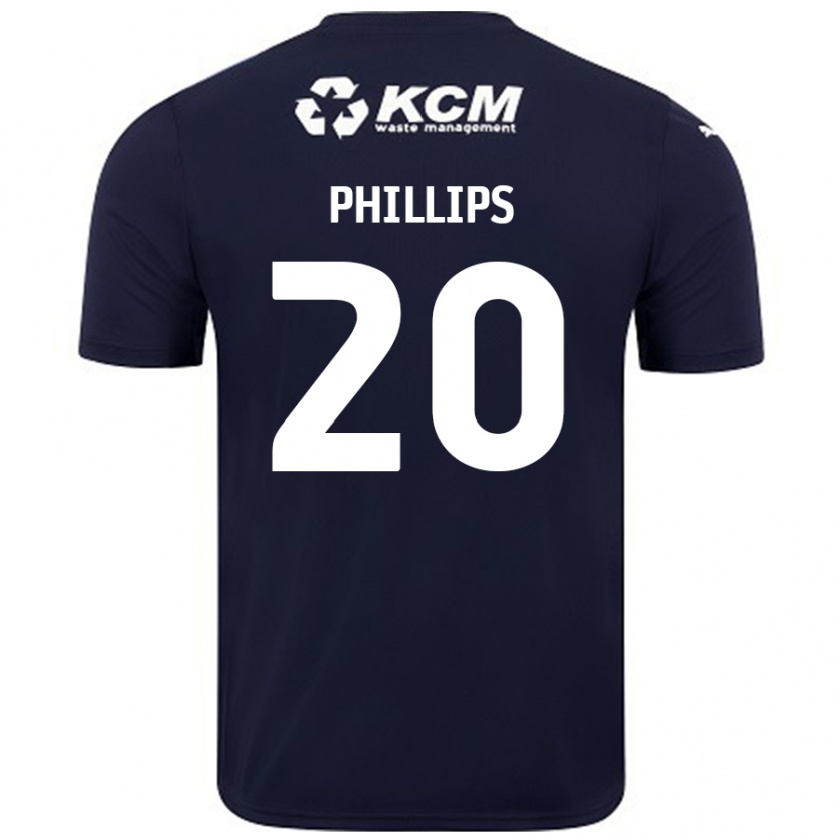 Kandiny Gyermek Dillon Phillips #20 Sötétkék Idegenbeli Jersey 2024/25 Mez Póló Ing