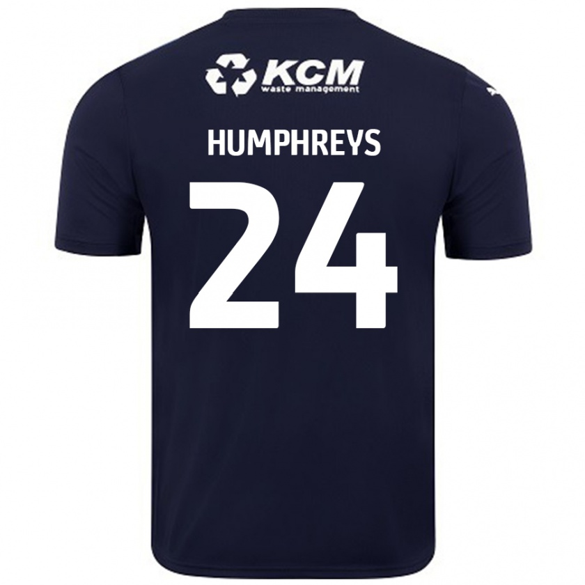 Kandiny Gyermek Cameron Humphreys #24 Sötétkék Idegenbeli Jersey 2024/25 Mez Póló Ing