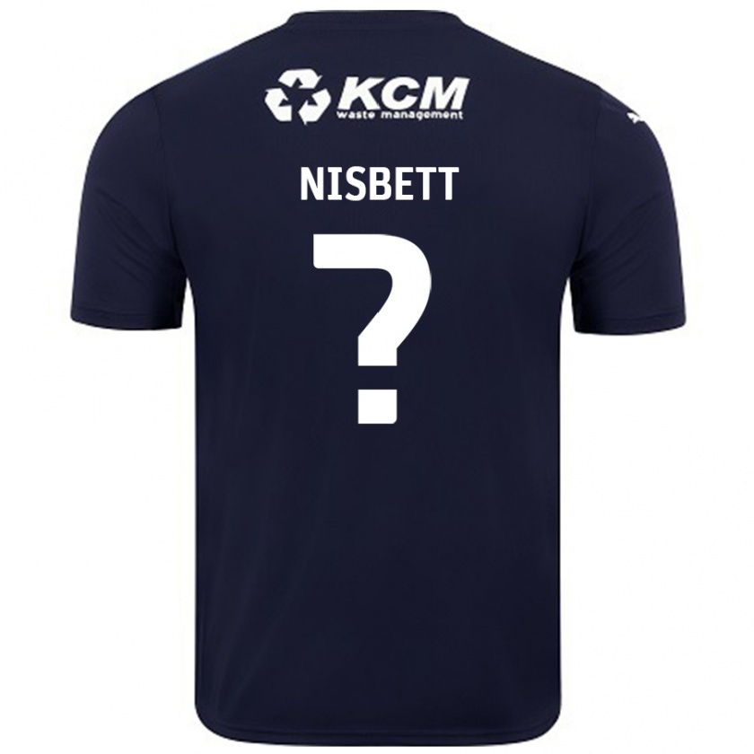 Kandiny Gyermek Kanye Nisbett #0 Sötétkék Idegenbeli Jersey 2024/25 Mez Póló Ing