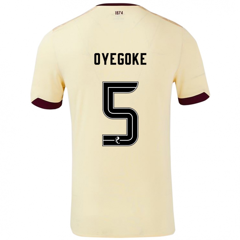 Kandiny Gyermek Daniel Oyegoke #5 Krémes Bordó Idegenbeli Jersey 2024/25 Mez Póló Ing