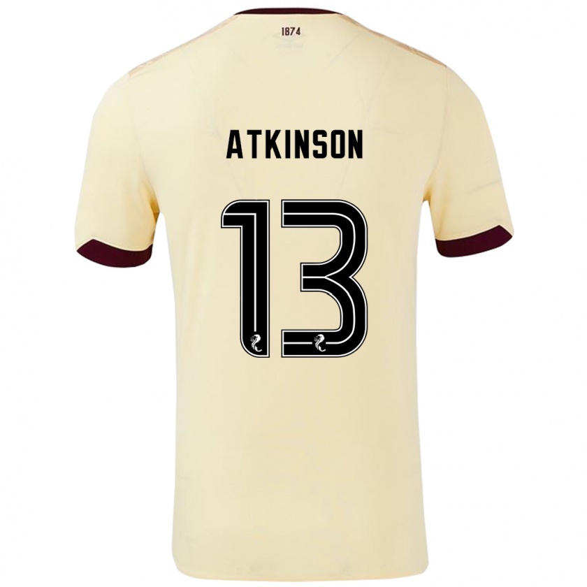 Kandiny Gyermek Nathaniel Atkinson #13 Krémes Bordó Idegenbeli Jersey 2024/25 Mez Póló Ing