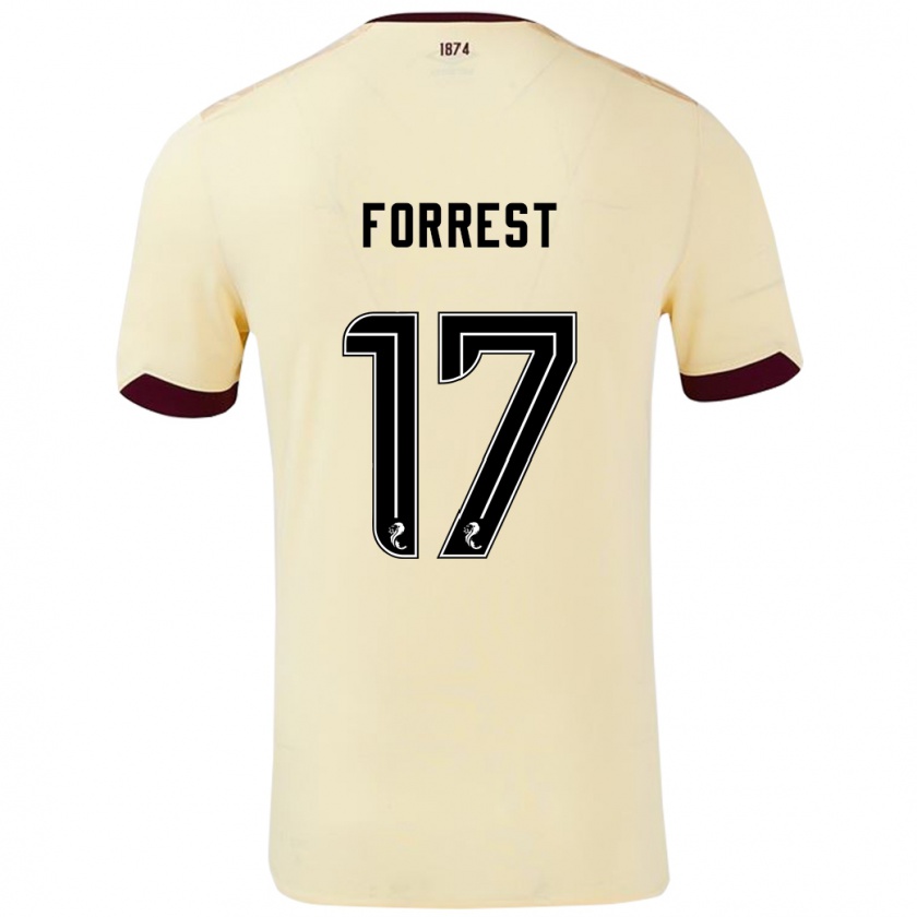 Kandiny Gyermek Alan Forrest #17 Krémes Bordó Idegenbeli Jersey 2024/25 Mez Póló Ing