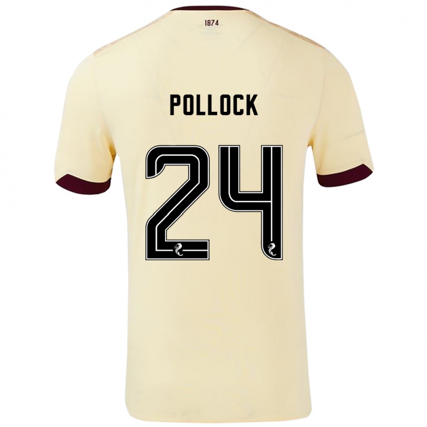 Kandiny Gyermek Finlay Pollock #24 Krémes Bordó Idegenbeli Jersey 2024/25 Mez Póló Ing