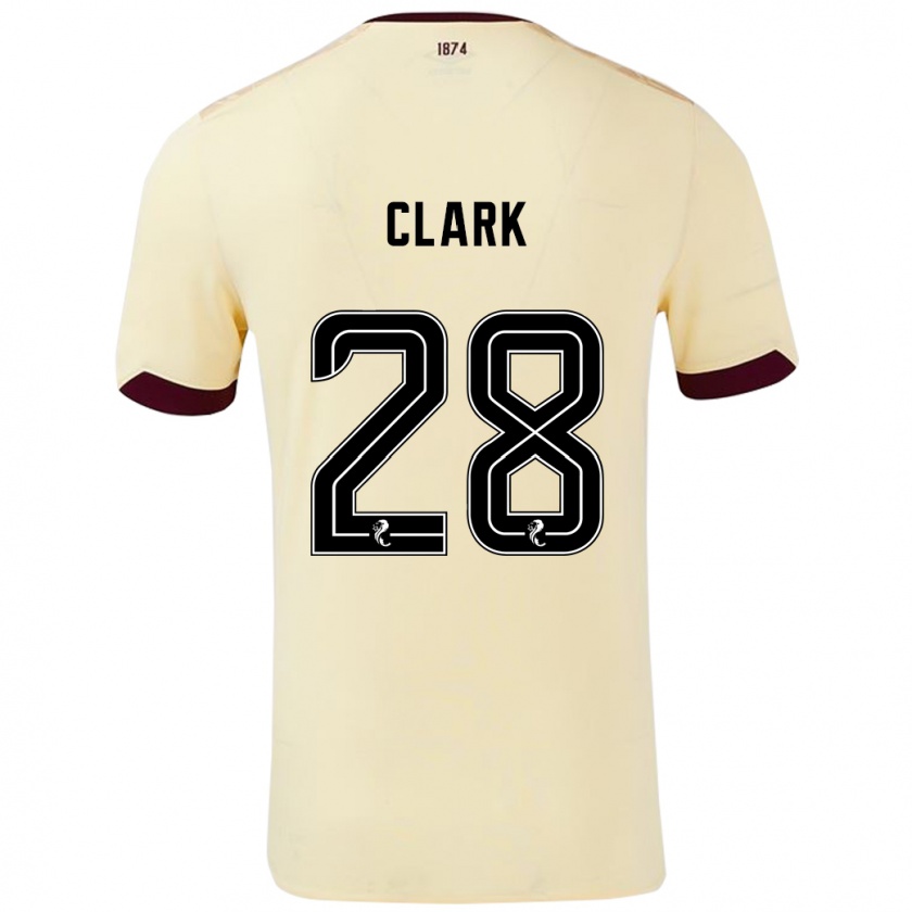 Kandiny Gyermek Zander Clark #28 Krémes Bordó Idegenbeli Jersey 2024/25 Mez Póló Ing