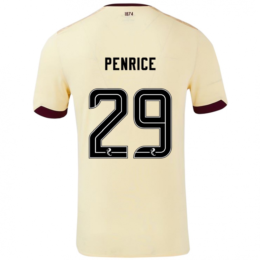 Kandiny Gyermek James Penrice #29 Krémes Bordó Idegenbeli Jersey 2024/25 Mez Póló Ing