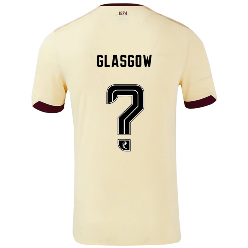 Kandiny Gyermek Euan Glasgow #0 Krémes Bordó Idegenbeli Jersey 2024/25 Mez Póló Ing