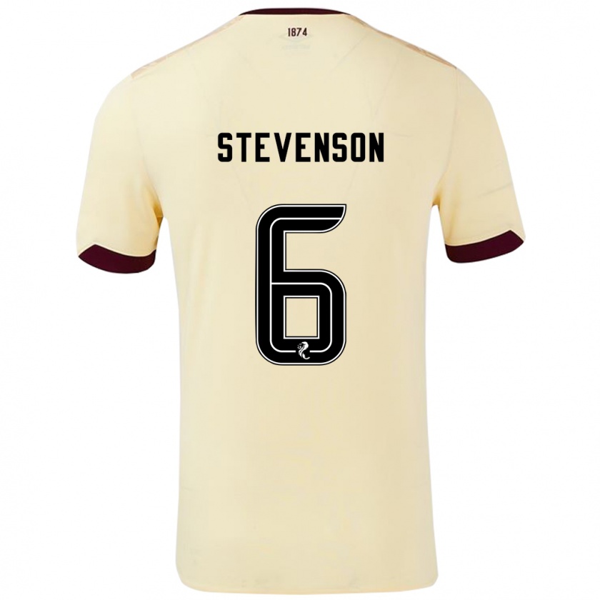 Kandiny Gyermek Gus Stevenson #6 Krémes Bordó Idegenbeli Jersey 2024/25 Mez Póló Ing