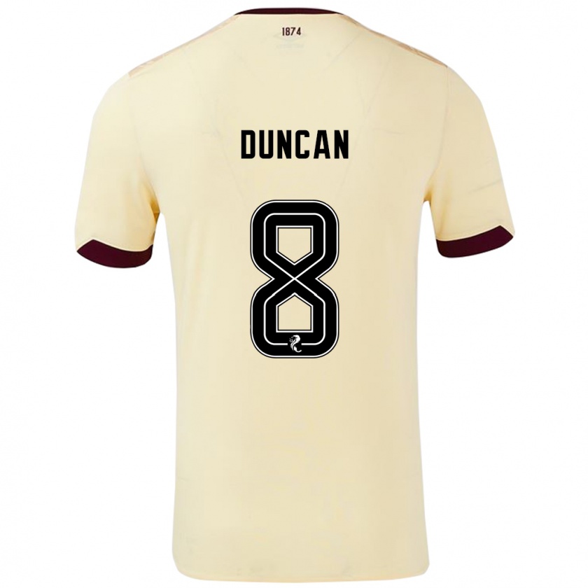 Kandiny Gyermek Ryan Duncan #8 Krémes Bordó Idegenbeli Jersey 2024/25 Mez Póló Ing