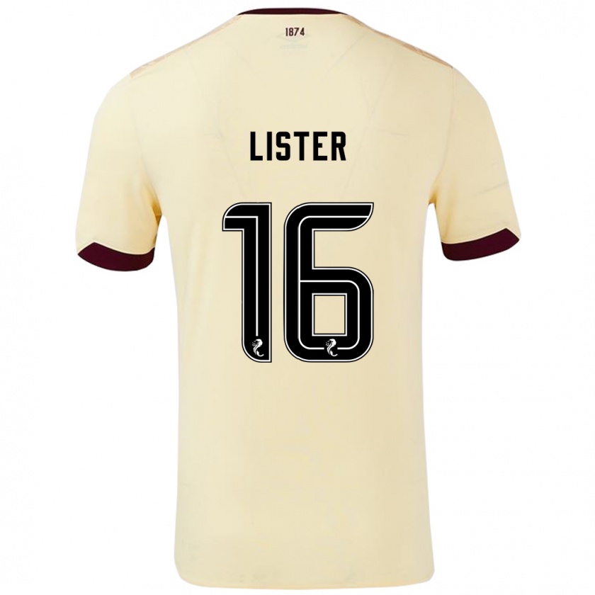 Kandiny Gyermek Henry Lister #16 Krémes Bordó Idegenbeli Jersey 2024/25 Mez Póló Ing