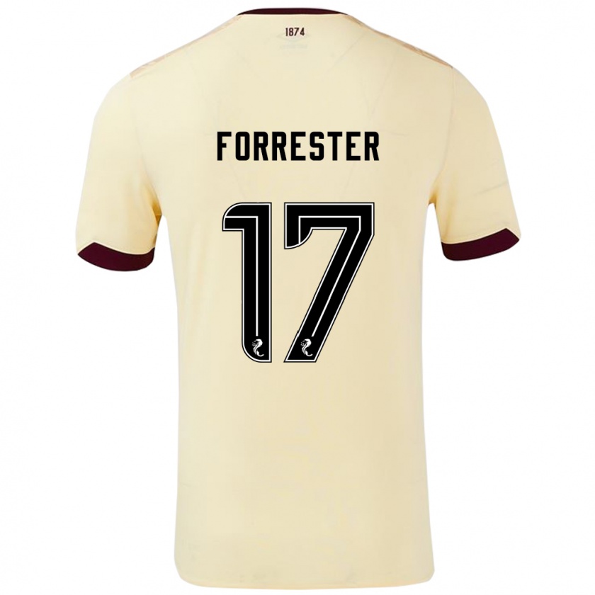 Kandiny Gyermek Adam Forrester #17 Krémes Bordó Idegenbeli Jersey 2024/25 Mez Póló Ing