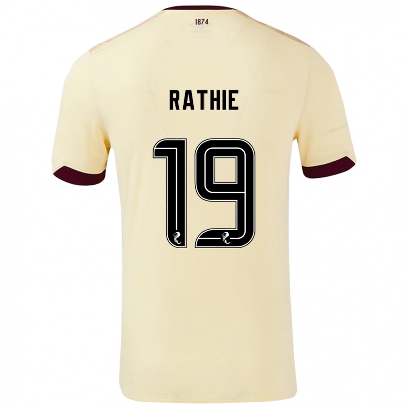 Kandiny Gyermek Luke Rathie #19 Krémes Bordó Idegenbeli Jersey 2024/25 Mez Póló Ing