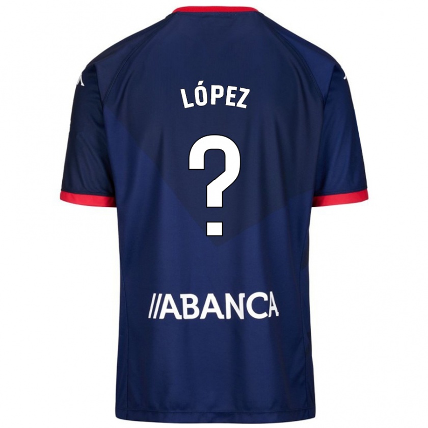 Kandiny Gyermek Rubén López #27 Sötétkék Idegenbeli Jersey 2024/25 Mez Póló Ing