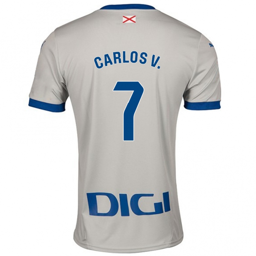 Kandiny Gyermek Carlos Vicente #7 Világos Szürke Idegenbeli Jersey 2024/25 Mez Póló Ing