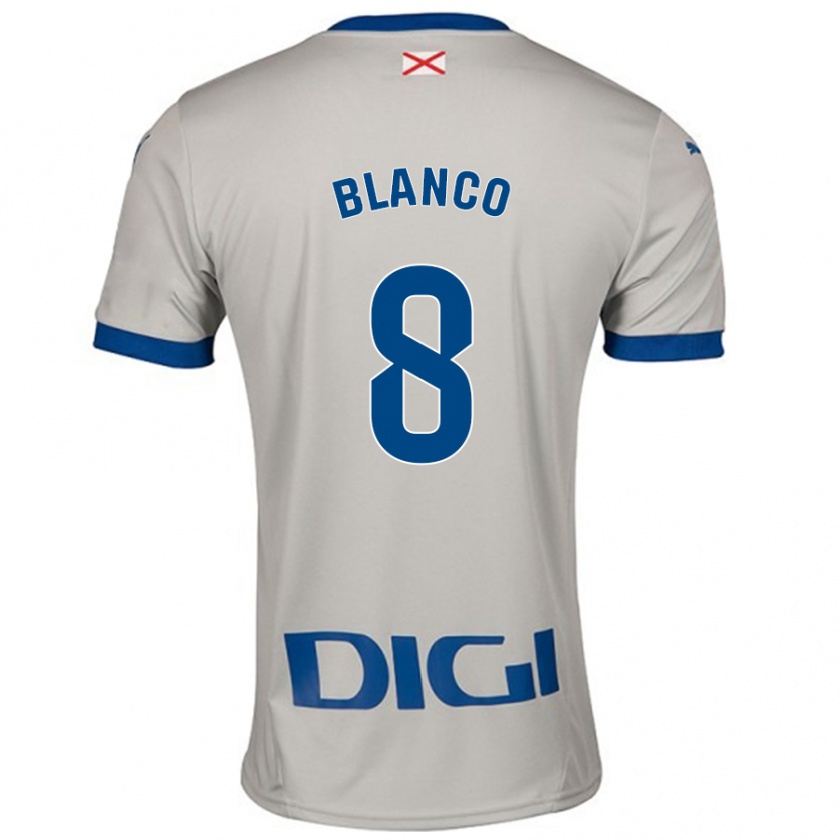 Kandiny Gyermek Antonio Blanco #8 Világos Szürke Idegenbeli Jersey 2024/25 Mez Póló Ing