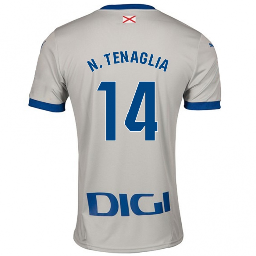 Kandiny Gyermek Nahuel Tenaglia #14 Világos Szürke Idegenbeli Jersey 2024/25 Mez Póló Ing