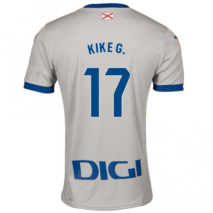 Kandiny Gyermek Kike García #17 Világos Szürke Idegenbeli Jersey 2024/25 Mez Póló Ing