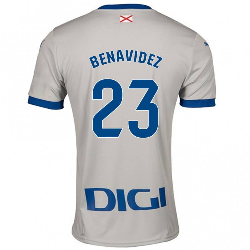 Kandiny Gyermek Carlos Benavidez #23 Világos Szürke Idegenbeli Jersey 2024/25 Mez Póló Ing