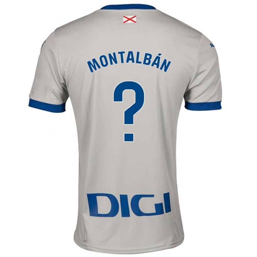 Kandiny Gyermek Enrique Montalbán #0 Világos Szürke Idegenbeli Jersey 2024/25 Mez Póló Ing