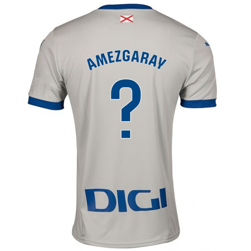 Kandiny Gyermek Ander Amezgaray #0 Világos Szürke Idegenbeli Jersey 2024/25 Mez Póló Ing