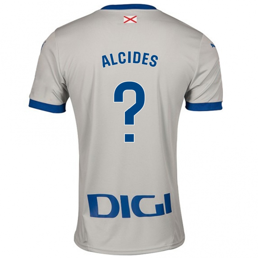 Kandiny Gyermek Diego Alcides #0 Világos Szürke Idegenbeli Jersey 2024/25 Mez Póló Ing