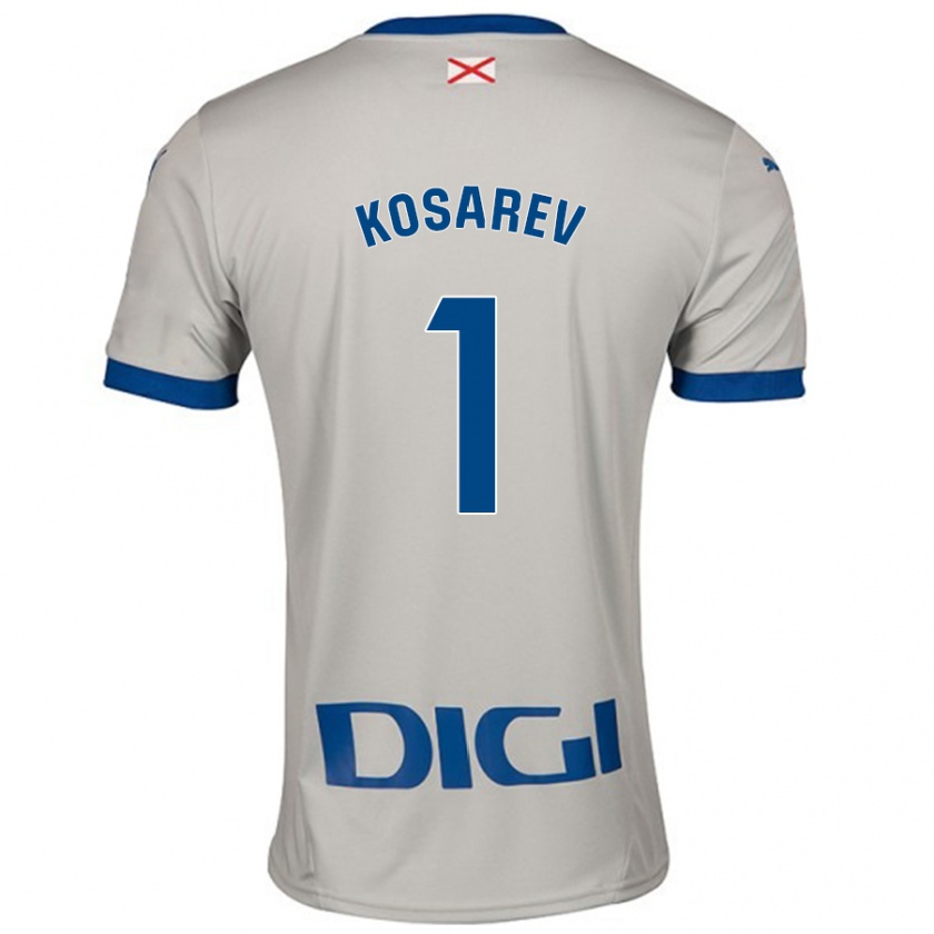 Kandiny Gyermek Oleksandr Kosarev #1 Világos Szürke Idegenbeli Jersey 2024/25 Mez Póló Ing