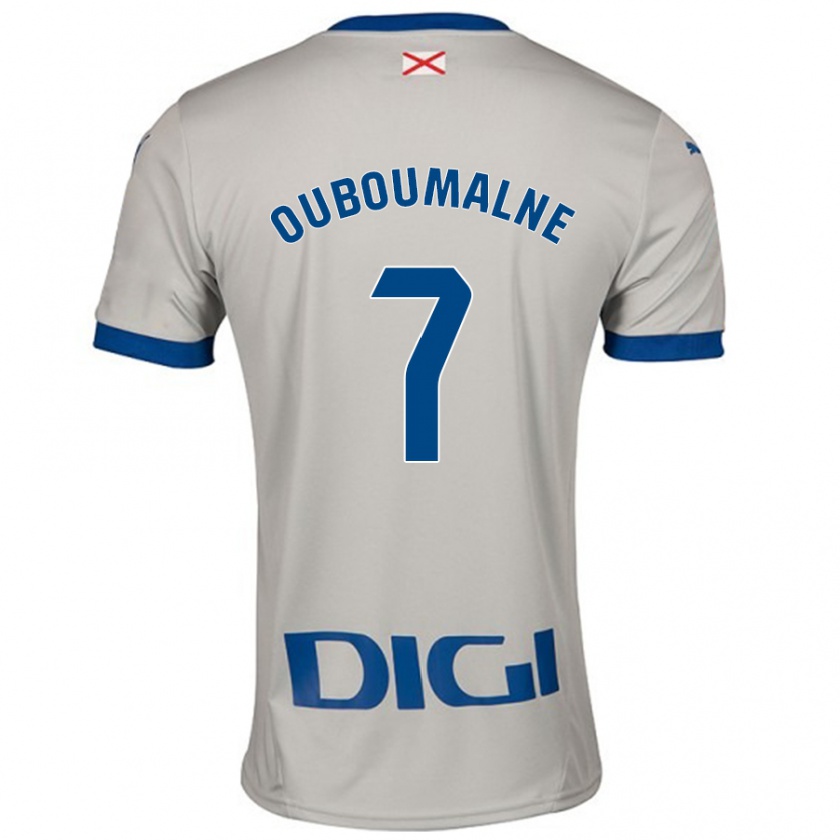 Kandiny Gyermek Ibra Ouboumalne #7 Világos Szürke Idegenbeli Jersey 2024/25 Mez Póló Ing