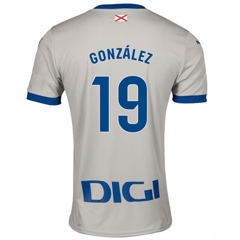 Kandiny Gyermek Aimar González #19 Világos Szürke Idegenbeli Jersey 2024/25 Mez Póló Ing