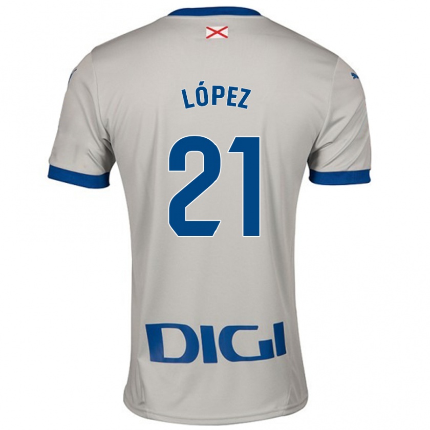 Kandiny Gyermek Juanma López #21 Világos Szürke Idegenbeli Jersey 2024/25 Mez Póló Ing