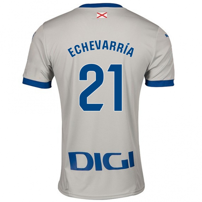 Kandiny Gyermek Martin Echevarría #21 Világos Szürke Idegenbeli Jersey 2024/25 Mez Póló Ing