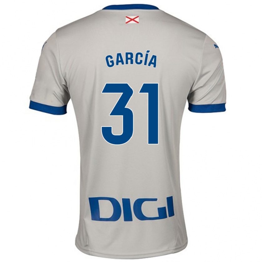 Kandiny Gyermek Gaizka García #31 Világos Szürke Idegenbeli Jersey 2024/25 Mez Póló Ing