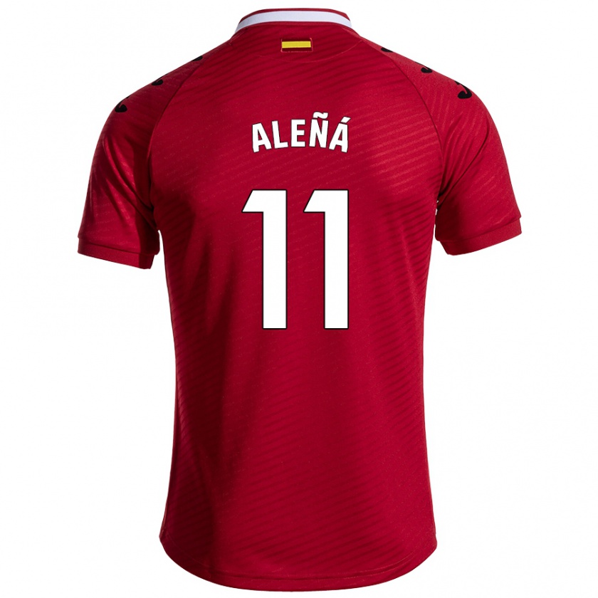 Kandiny Gyermek Carles Aleñá #11 Sötét Vörös Idegenbeli Jersey 2024/25 Mez Póló Ing