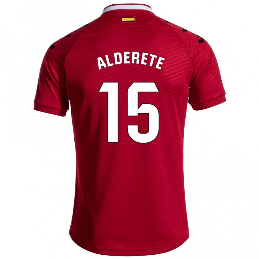 Kandiny Gyermek Omar Alderete #15 Sötét Vörös Idegenbeli Jersey 2024/25 Mez Póló Ing