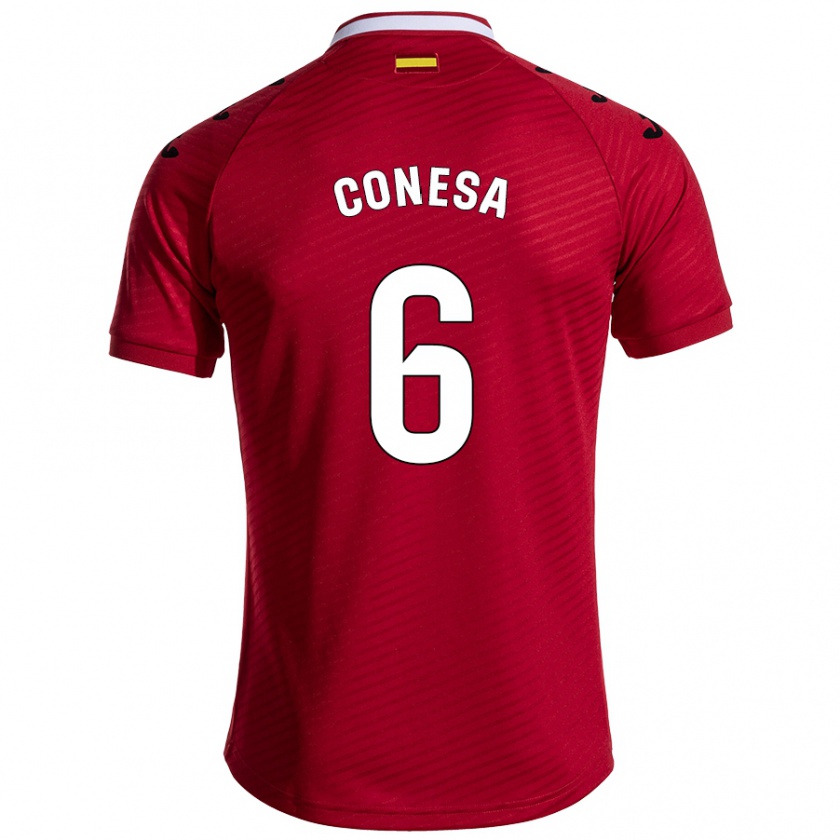 Kandiny Gyermek Nico Conesa #6 Sötét Vörös Idegenbeli Jersey 2024/25 Mez Póló Ing