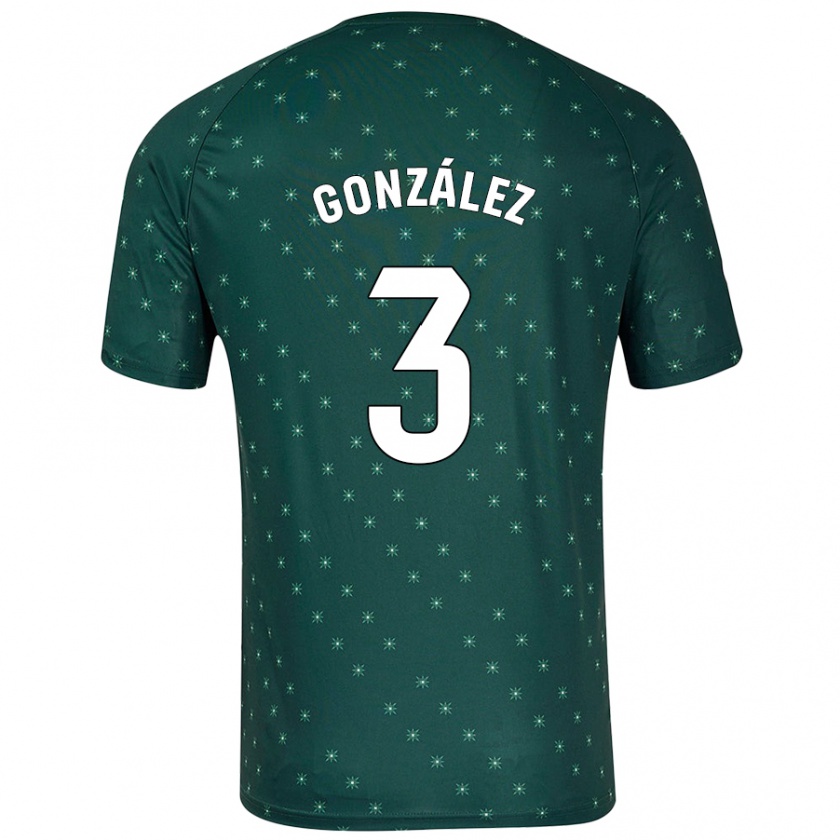 Kandiny Gyermek Edgar González #3 Sötétzöld Idegenbeli Jersey 2024/25 Mez Póló Ing