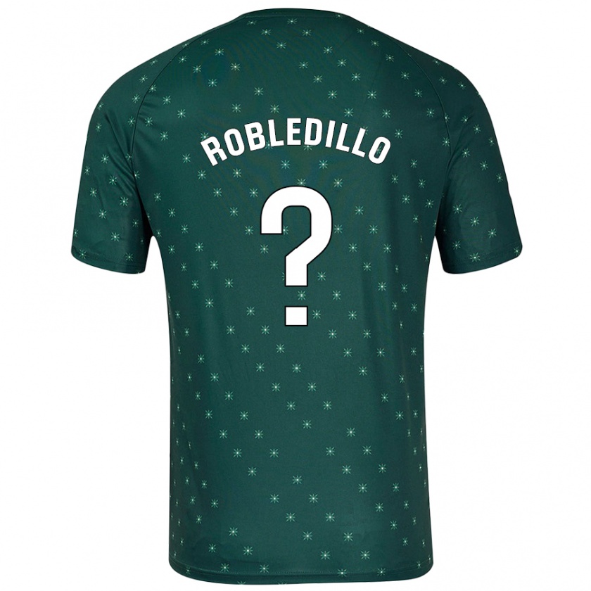 Kandiny Gyermek Pedro Robledillo #0 Sötétzöld Idegenbeli Jersey 2024/25 Mez Póló Ing