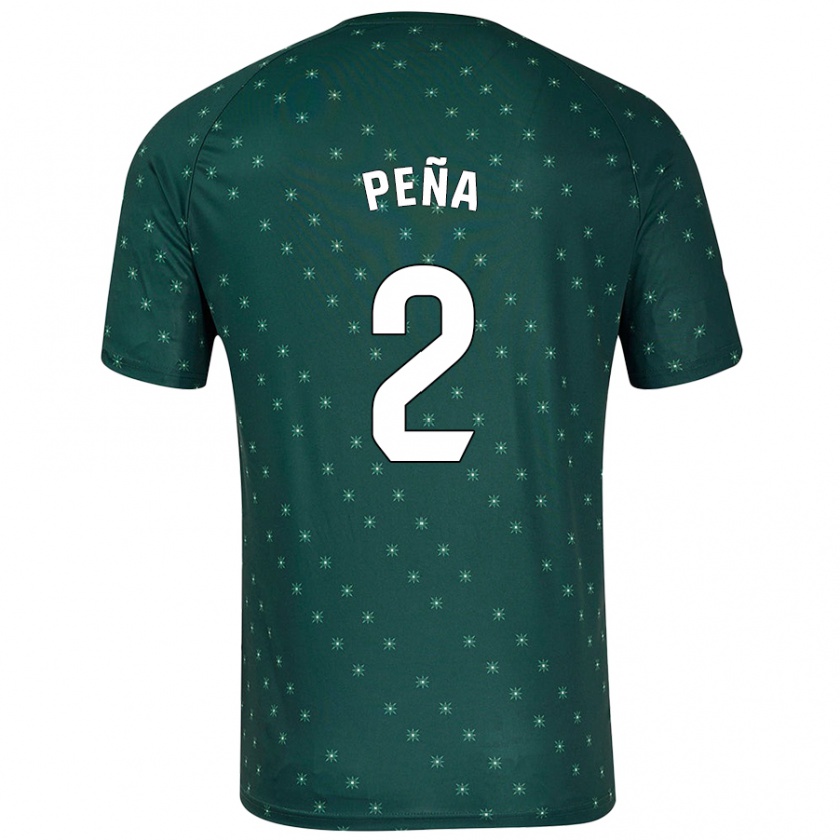 Kandiny Gyermek Miguel Peña #2 Sötétzöld Idegenbeli Jersey 2024/25 Mez Póló Ing