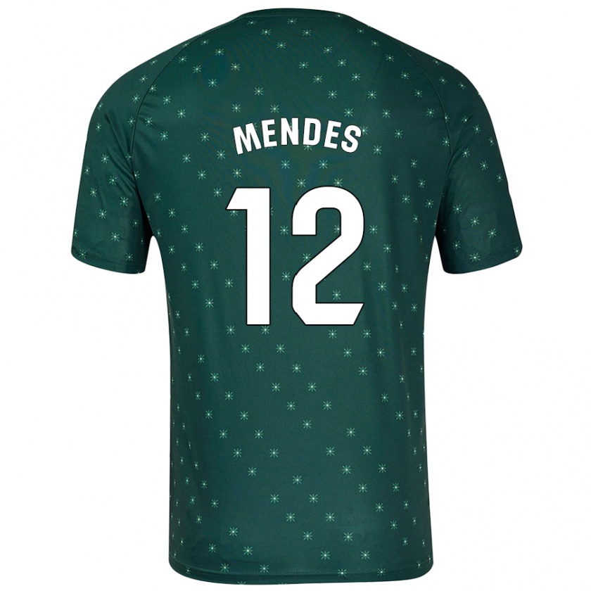 Kandiny Gyermek Alex Mendes #12 Sötétzöld Idegenbeli Jersey 2024/25 Mez Póló Ing