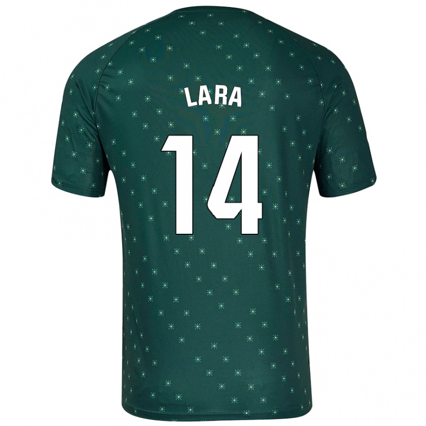 Kandiny Gyermek Luis Lara #14 Sötétzöld Idegenbeli Jersey 2024/25 Mez Póló Ing